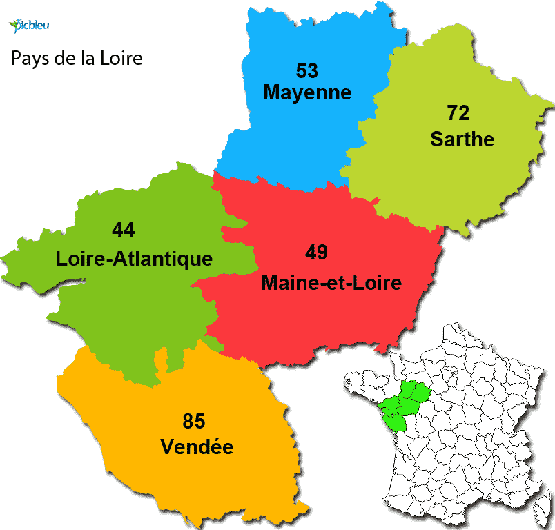 Départements-pays-de-la-Loire-France